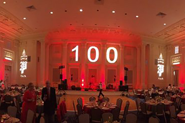in 2015 Patrick Lumber celebrated 100 years of being in business in a grand hall.